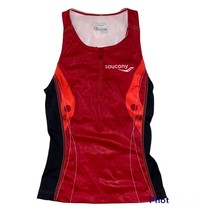 Saucony Women&#39;s Cycling Elite Tri Zip Red Tank (80430-RCR) Size XS NWT - £19.01 GBP