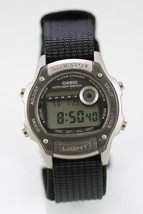 Casio Men Watch Gray Plastic Nylon Black 50m Batt Chron Alarm Light Date Quartz - £26.53 GBP