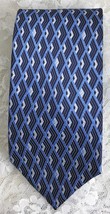 Dockers Men&#39;s Neck Tie 100% Silk Stain Resistant Blue Black Geometric Pa... - $9.49