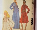1980s McCall&#39;s 7660 Small Misses Dress Or Top, Tie Belt And Blue Transfe... - $14.84