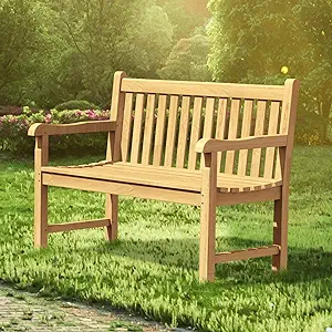 Garden Bench Outdoor Bench, A-Grade Teak Bench For Front Porch With Curv... - $739.99