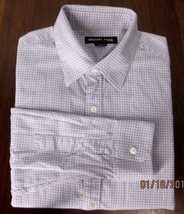 MICHAEL KORS Med. Geometric Lavender  Long Sleeve Dress/Casual Shirt 100% Cotton - £22.34 GBP