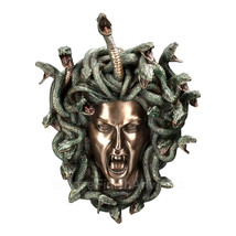 Medusa Head of Snakes Gothic Wall Plaque Décor Statue Bronze Finish 23 cm - £76.00 GBP