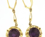 Purple Women&#39;s Earrings 14kt Yellow Gold 291592 - £440.20 GBP