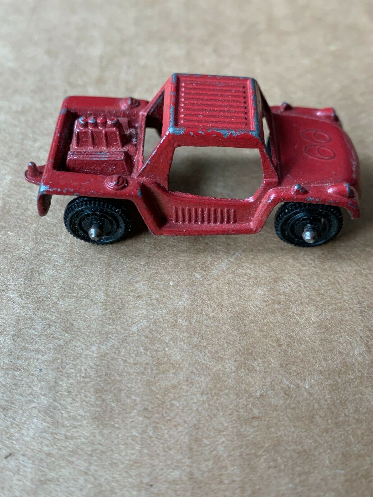 Vintage Tootsie Toy Baja Run About Small Metal Car - Red - Eyes On Hood - £5.13 GBP