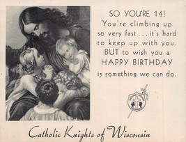 So You Are 14! Happy Birthday~Catholic Knights Of Wisconsin Crusaders Card - £3.70 GBP