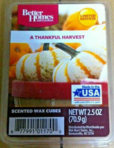 A Thankful Harvest Wax melts Lot of 2 packs NEW 6 scented cubes each - $15.00