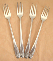 Rogers IS Daffodil Grille Forks Lot of 4 Silver Plate 7.75&quot; Vintage - £14.04 GBP