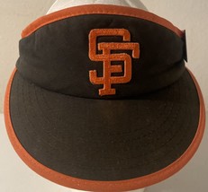 Vintage San Francisco Giants Visor Hat Cap w/Pins Black Orange - £31.55 GBP