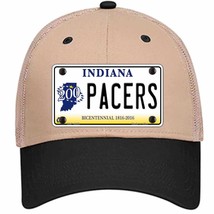 Pacers Indiana Novelty Khaki Mesh License Plate Hat - £23.17 GBP