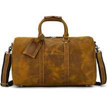 45cm Crazy Horse Leather Men Women Travel Bag Retro Handbag Duffle Bag Cowhide T - £245.66 GBP