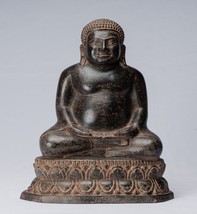 Antigüedad Thai Estilo Bronce Feliz, Grasa, Buda Riendo Budai Estatua - - £825.85 GBP