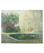 Untitled (Willow Tree Over Pond) By Anthony Sidoni Oil Painting 8&quot;x10&quot; - $46,560.52 MXN