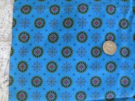 3441 Vtg. Blue Geometric Design Craft Quilting Cotton Fabric - 35&quot; X 2-7/8 Yds. - £15.80 GBP