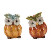 Terra Cotta Pumpkin Owl Figurine (Set of 2) - $82.59 CAD