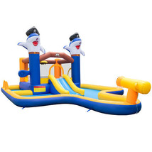 7-In-1 Water Slide Park with Splash Pool and Water Cannon without Blower - Colo - £288.80 GBP