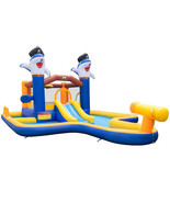 7-In-1 Water Slide Park with Splash Pool and Water Cannon without Blower... - £284.86 GBP