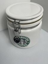 Bee House Japan STARBUCKS White Ceramic Cookie Jar Storage Coffee Canister 5.5” - £21.78 GBP