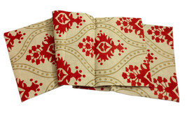 Jute Anahi Collection Printed Natural Table Runner 16x72 inches Scroll Gold Red - £11.62 GBP