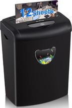 Woolsche 12-Sheet Cross Cut Paper Shredder With Large 5.55-Gallon, Etl C... - $65.99