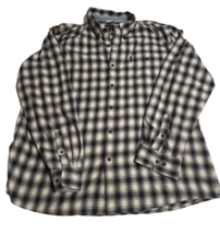 G.H. Bass Co Mens Flannel Shirt Black Plaid Long Sleeve Button Down XXL ... - $21.71