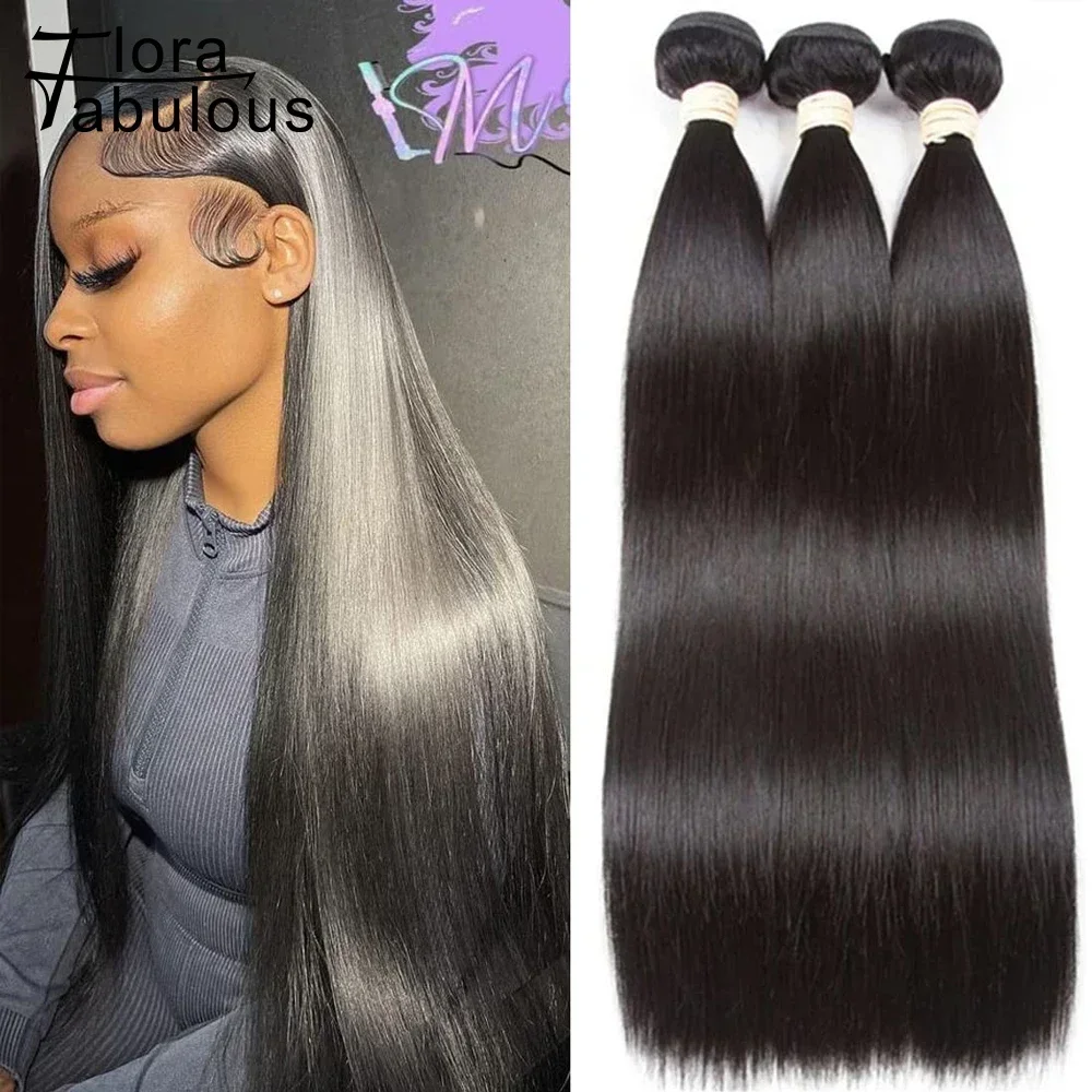 10A Straight Bundles Human Hair Unprocessed Brazilian Virgin Straight Human Hair - £16.65 GBP+