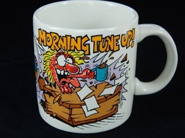 Vintage Time For My Morning Tune Up Coffee Mug Applause Three Cheers 1989 - £19.69 GBP