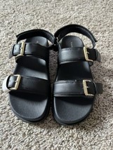 Madden Girl Womens Black Fishermen Sandles Hook and Loop Buckle Size 8 SlingBack - $32.71