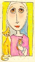 Saint Gertrude of Nivelles/Patron Saint of Cats Fridge Magnet #11 - £14.09 GBP