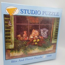 Window Watchers Christmas Kitten Holiday Cat 1000 Jigsaw Puzzle Sealed G... - $18.00