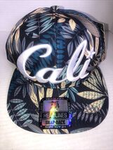 Headlines Black Floral Cali California Snap Back Cap Flat Bill One Size New - $11.39 CAD