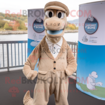 Beige Loch Ness Monster mascot costume character dressed with a Waistcoa... - £1,016.03 GBP