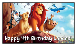 16 Large Personalized Lion King Birthday Stickers, 3.5&quot; x 2&quot;, Square,Tag,Custom - £9.58 GBP