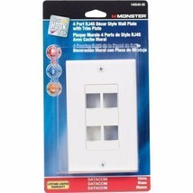 Monster Cable Datacom Wall Plate 4 Port White - $25.00