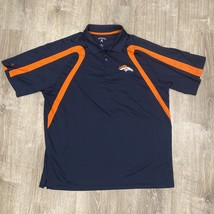 Denver Broncos NFL Team Apparel Antigua Polo Shirt Mens XL Blue &amp; Orange... - £17.35 GBP