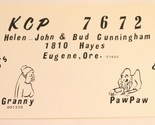 Vintage CB Ham radio Amateur Card KCP 7672 Eugene Oregon  - $4.94