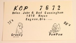 Vintage CB Ham radio Amateur Card KCP 7672 Eugene Oregon  - £3.92 GBP
