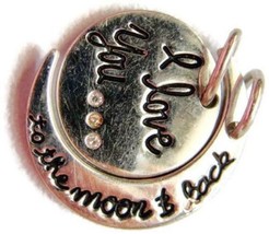 I Love You To The Moon &amp; Back Pendant Charm Sterling Silver 925 - £20.03 GBP