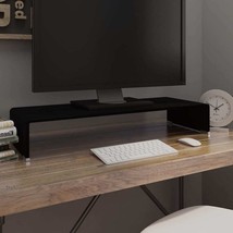 vidaXL Tempered Glass TV Stand for TVs up to 65 inches with Polished Black - $172.99