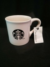 2013 Starbucks White w/ Black Siren Mermaid Coffee Mug Tea Cup 14oz made in USA - £11.73 GBP