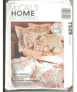 McCall&#39;s Home Decorating Pattern 7529 Pillow Sham Neckroll Cushion Covers - $17.63 CAD