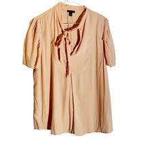 Ann Taylor Peach Tie‑Neck Blouse • Medium • Light Peach - $13.86