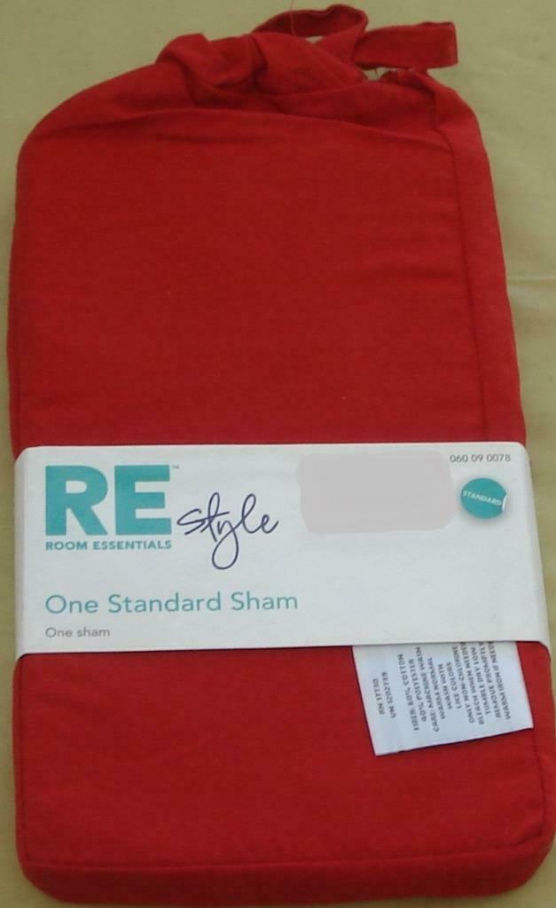 Room Essentials Style Standard Pillow Sham - BRAND NEW - Cotton Blend - RED - $9.89