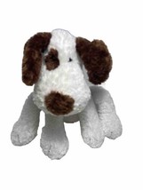 Vintage Russ Berrie Bullseye Sitting Puppy Dog Plush Stuffed Animal White Brown - £13.41 GBP