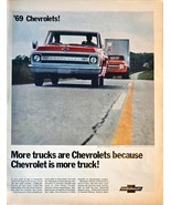 Chevy Chevrolet Trucks Pickups More Truck Highway Travel-1968 Vintage Pr... - $11.73