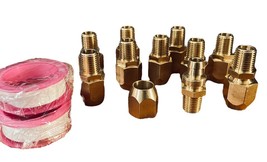 Premium Solid Brass 10PCS Reusable Replacement Fitting For 3/8-Inch Hose - £19.95 GBP