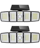 Solar Lights Outdoor 2 Pack,300 LED 7500K 8w, 5 Heads 360°Adjustable Wir... - £26.62 GBP