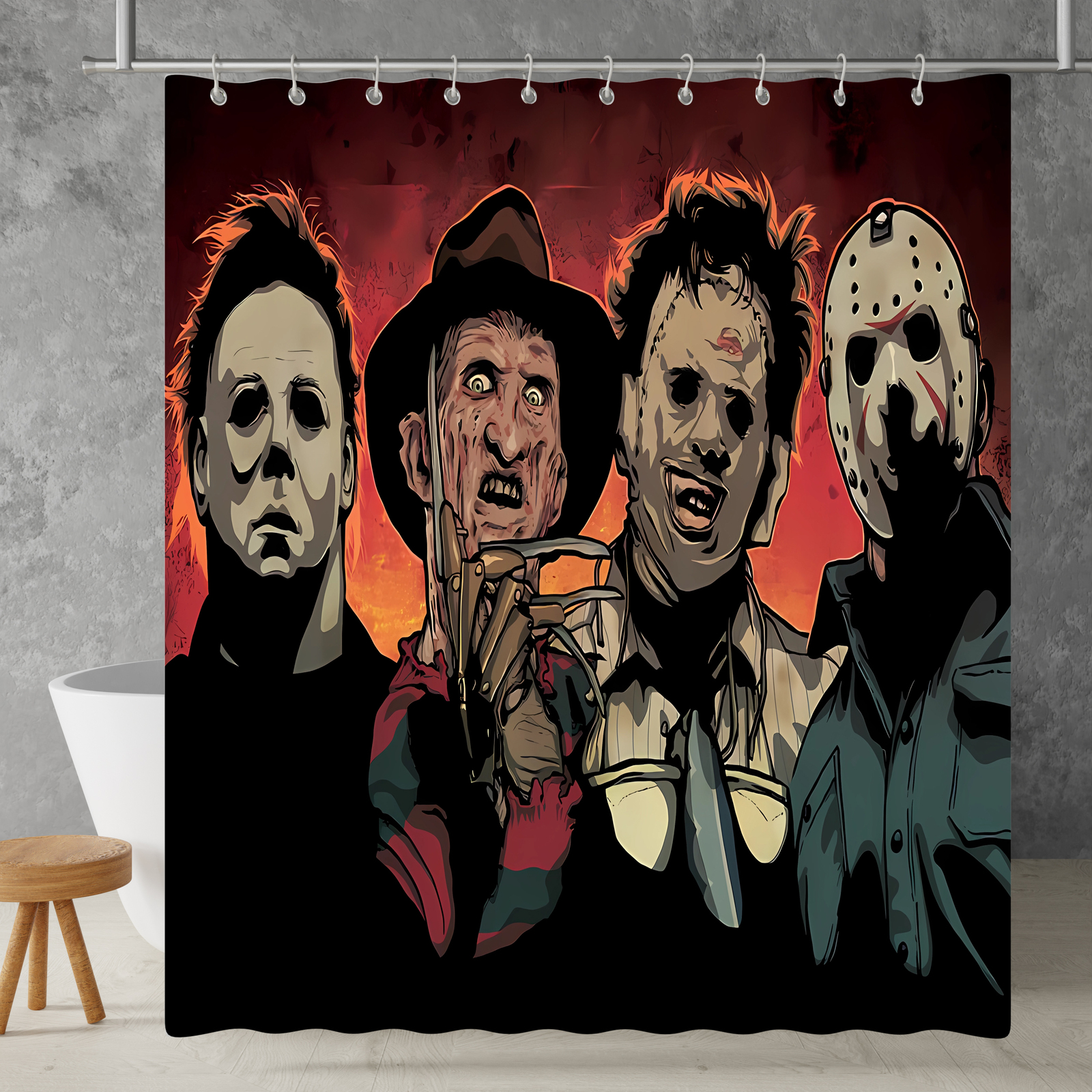 New!!! Horror Characters Custom Waterproof Polyester Shower Curtain 4 Size Item image 15