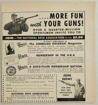 1958 Print Ad NRA National Rifle Association Membership &amp; Magazine Offer - $9.28