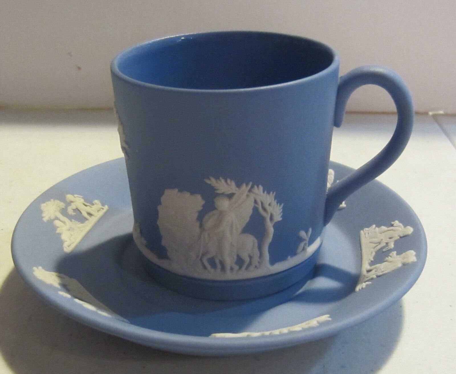 Wedgwood Blue Jasperware Demitasse Cup & Saucer - $57.00